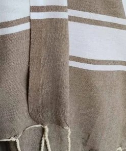 fouta serviette de plage taupe