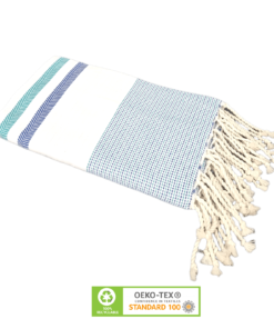 Fouta de plage Jrida Bleu Turquoise -100% coton