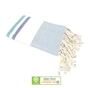 Fouta de plage Jrida Bleu Turquoise -100% coton