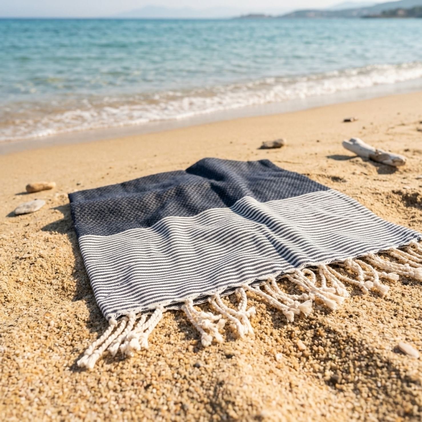 Fouta bleu marine