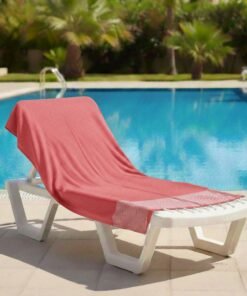 Fouta nid d'abeille rouge