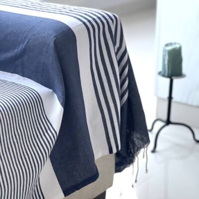jeté de canapé bleu foncé fouta XXL