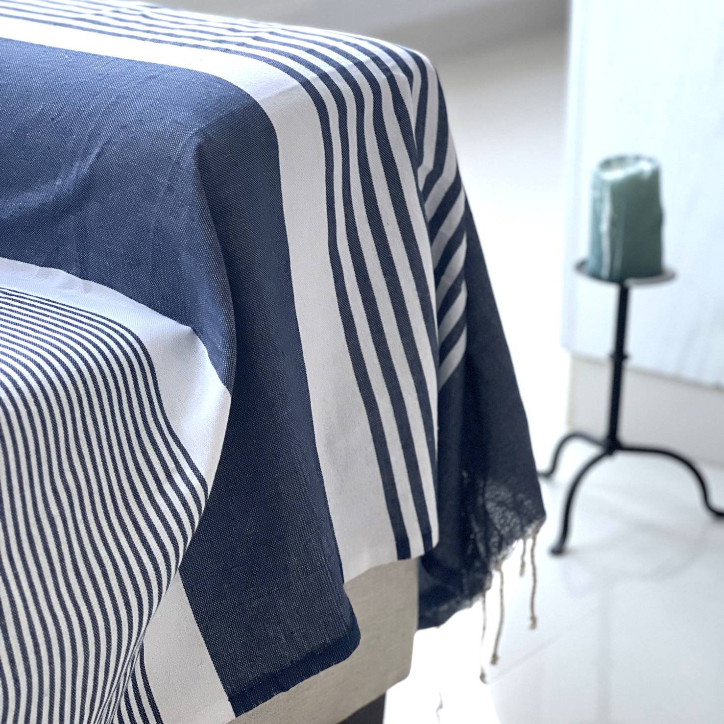 jeté de canapé bleu foncé fouta XXL