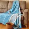 jeté de canapé bleu foncé fouta XXL