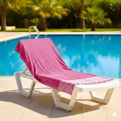 serviette de bain magenta