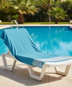 Fouta Nid d'abeille bleu ciel