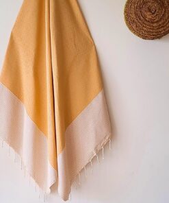 Fouta nid d'abeille Jaune