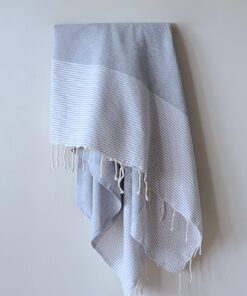 fouta nid d'abeille grise