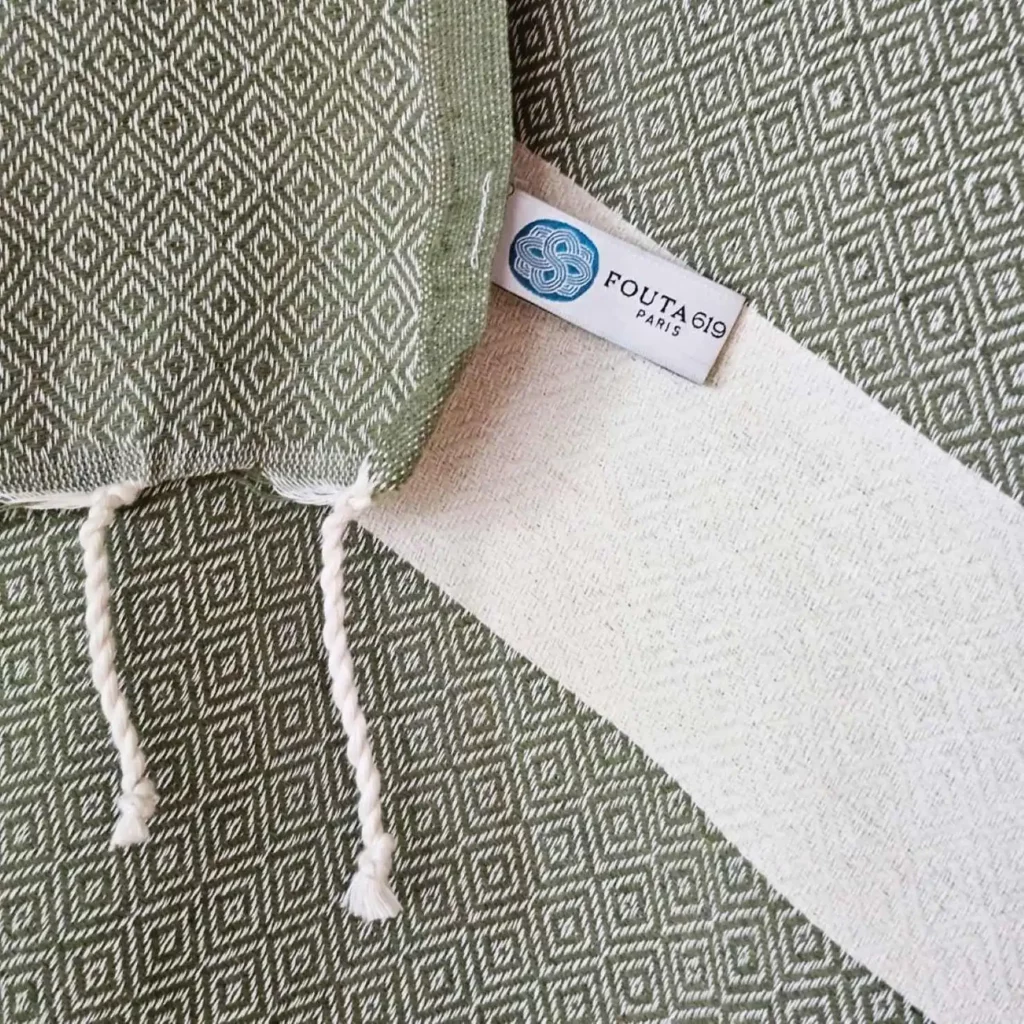 Fouta serviette de bain olive
