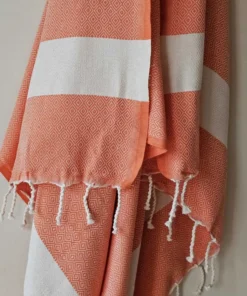 Fouta serviette de bain orange