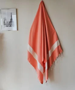 Fouta serviette de bain orange