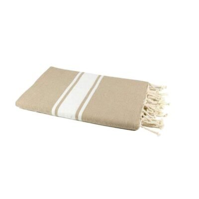 fouta 3 bandes beige sahara
