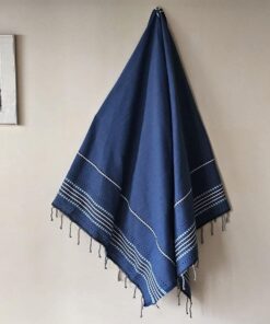 Fouta de bain bleu pétrole