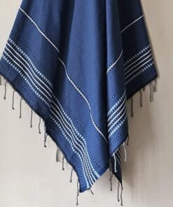 Fouta de bain berbère bleu pétrole