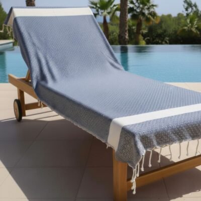 Fouta serviette de bain bleu clair