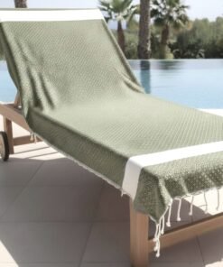 Fouta serviette de bain Diamant - 100cm x 200cm - Olive
