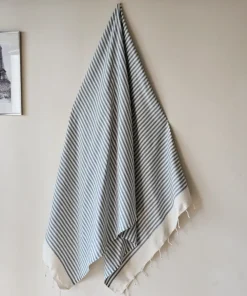 Fouta Marinière bleu clair 100% coton