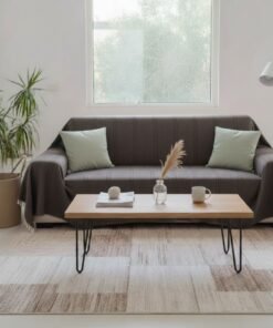 Jeté de canapé uni marron anthracite