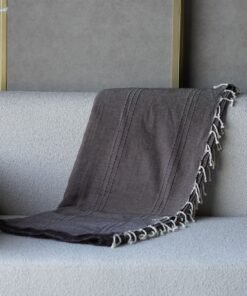 Jeté de Canapé uni Marron anthracite