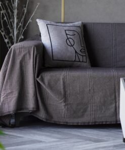 Jeté de Canapé uni Marron anthracite