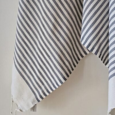 fouta marinière gris