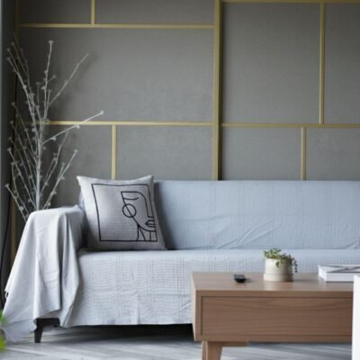 jeté de canapé uni gris