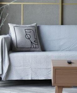 jeté de canapé uni gris