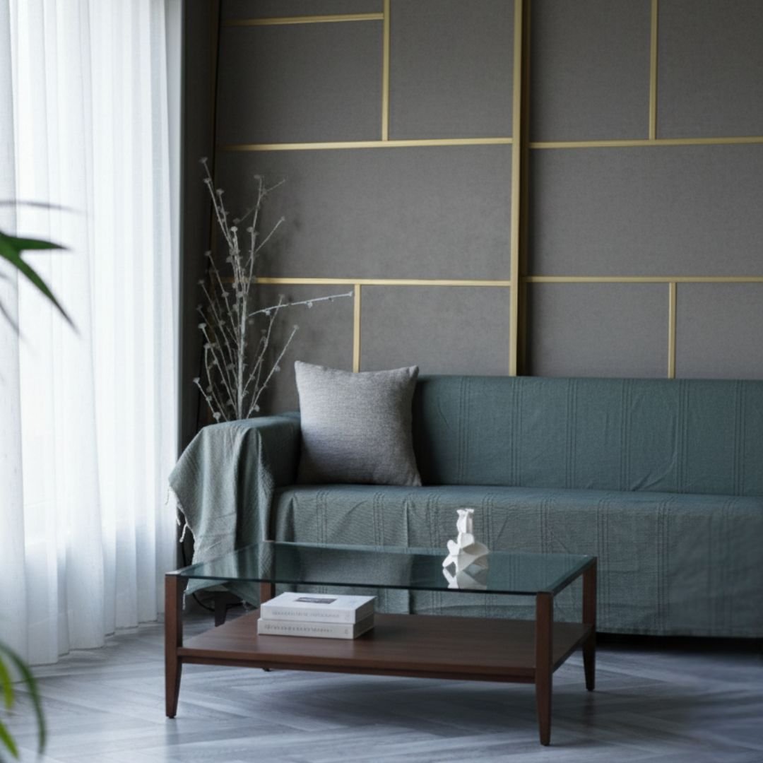 jeté de canapé uni vert