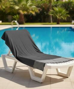 fouta nid d'abeille noir anthracite