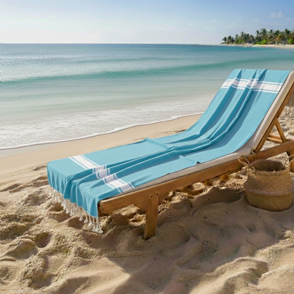 fouta plage bleu ciel