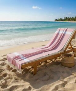 fouta de plage rose clair