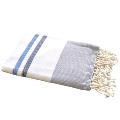 Fouta bleu jrida épaisse