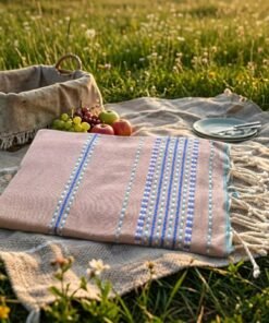 Alternative view of Fouta de bain Berbère 100cm x 200cm – Taupe
