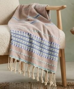 Fouta de bain Berbère 100cm x 200cm – Taupe