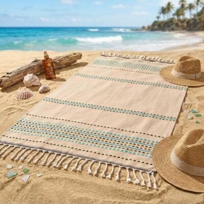 fouta beige berbère