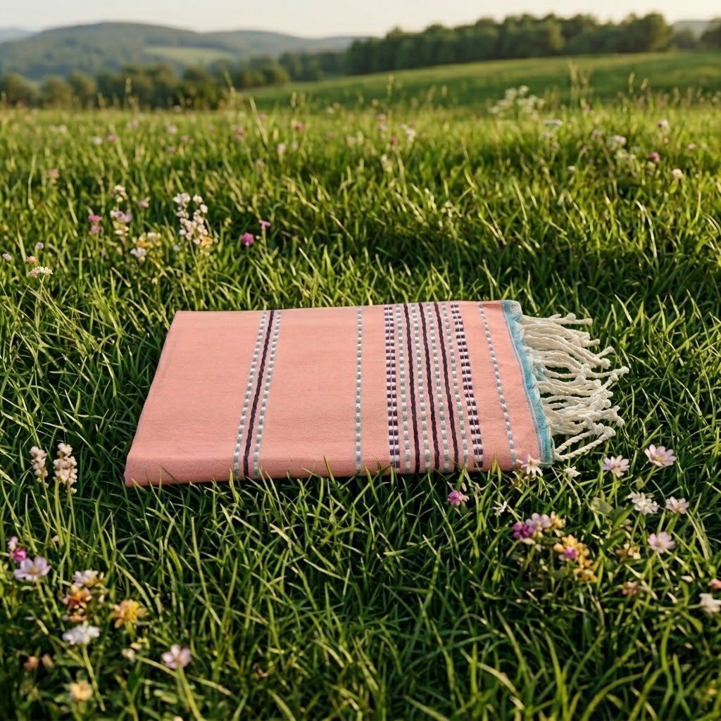 fouta rose poudré tunisie