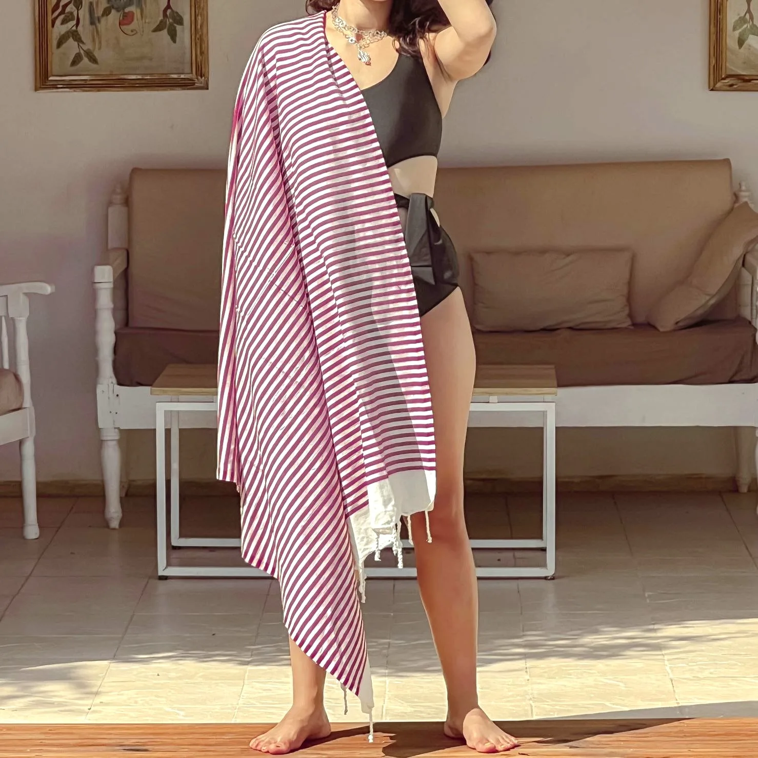 fouta rayée