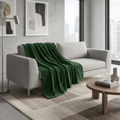 plaid micofibre vert