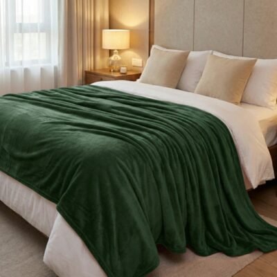 plaid micofibre vert