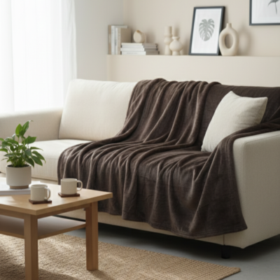 couverture chaude marron