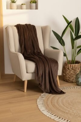 couverture chaude marron