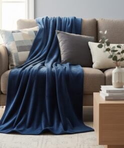 couverture en microfibre bleu