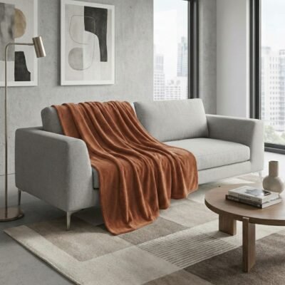 plaid polaire terracotta