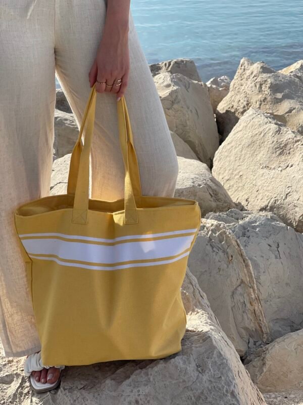 Sac de plage FOUTA619 en tissu fouta jaune