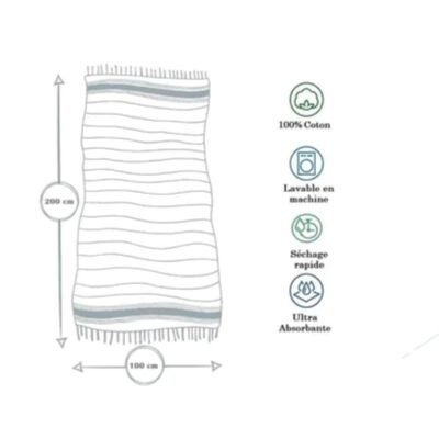 taille fouta 100 x 200cm