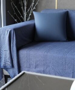 Alternative view of Housse coussin en coton 45 x 45 - Bleu