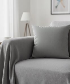 Alternative view of Housse coussin en coton 45 x 45 - Gris