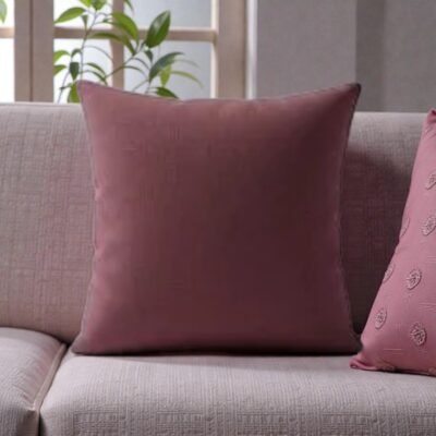 Housse coussin en coton 45x45 – Bordeaux Profond