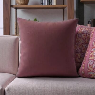 Housse coussin en coton 45x45 – Bordeaux Profond
