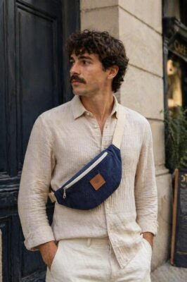 sacoche velours femme bandoulière bleu